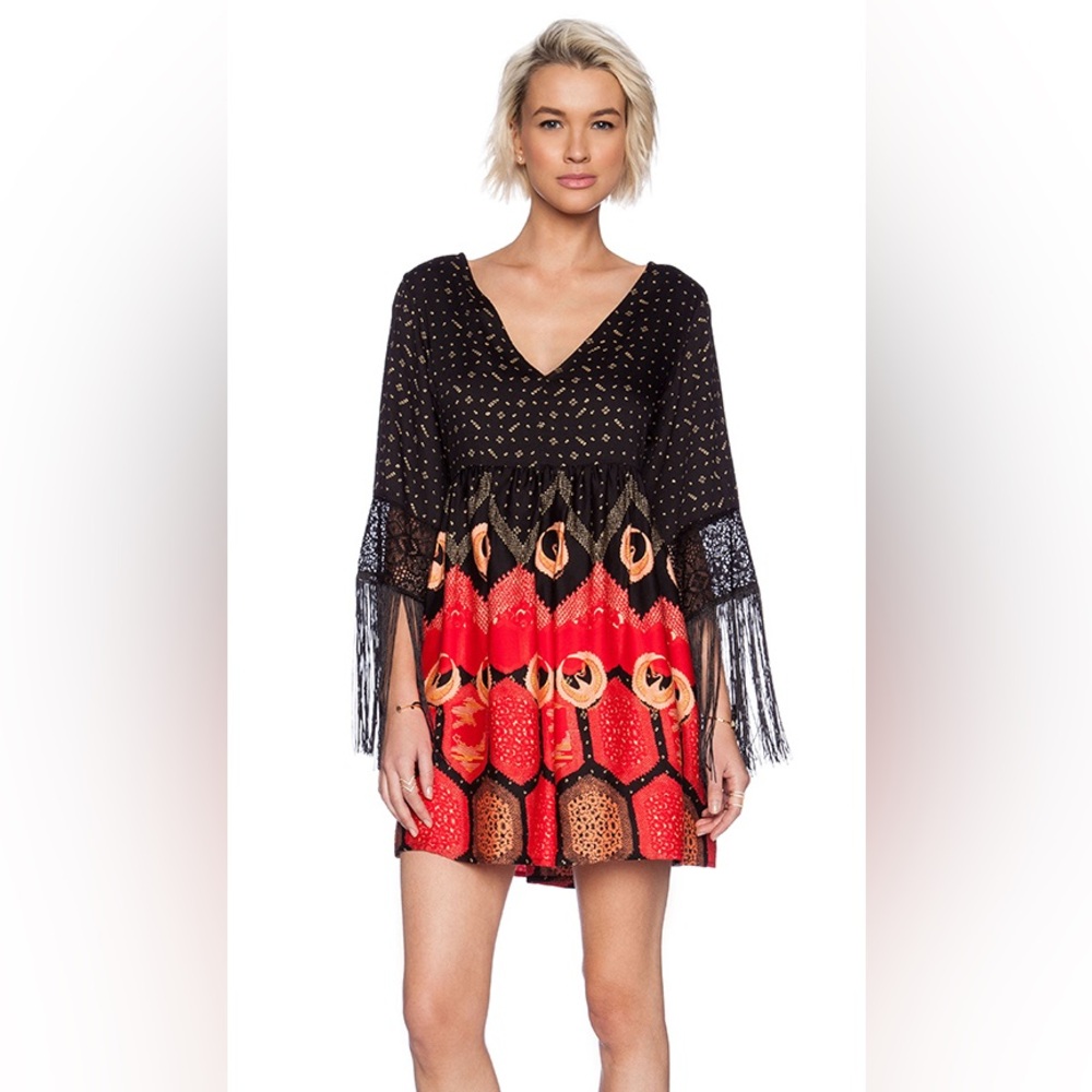 Minkpink Dancing Crane Dress in Multi MINKPINK Tassel Size Small